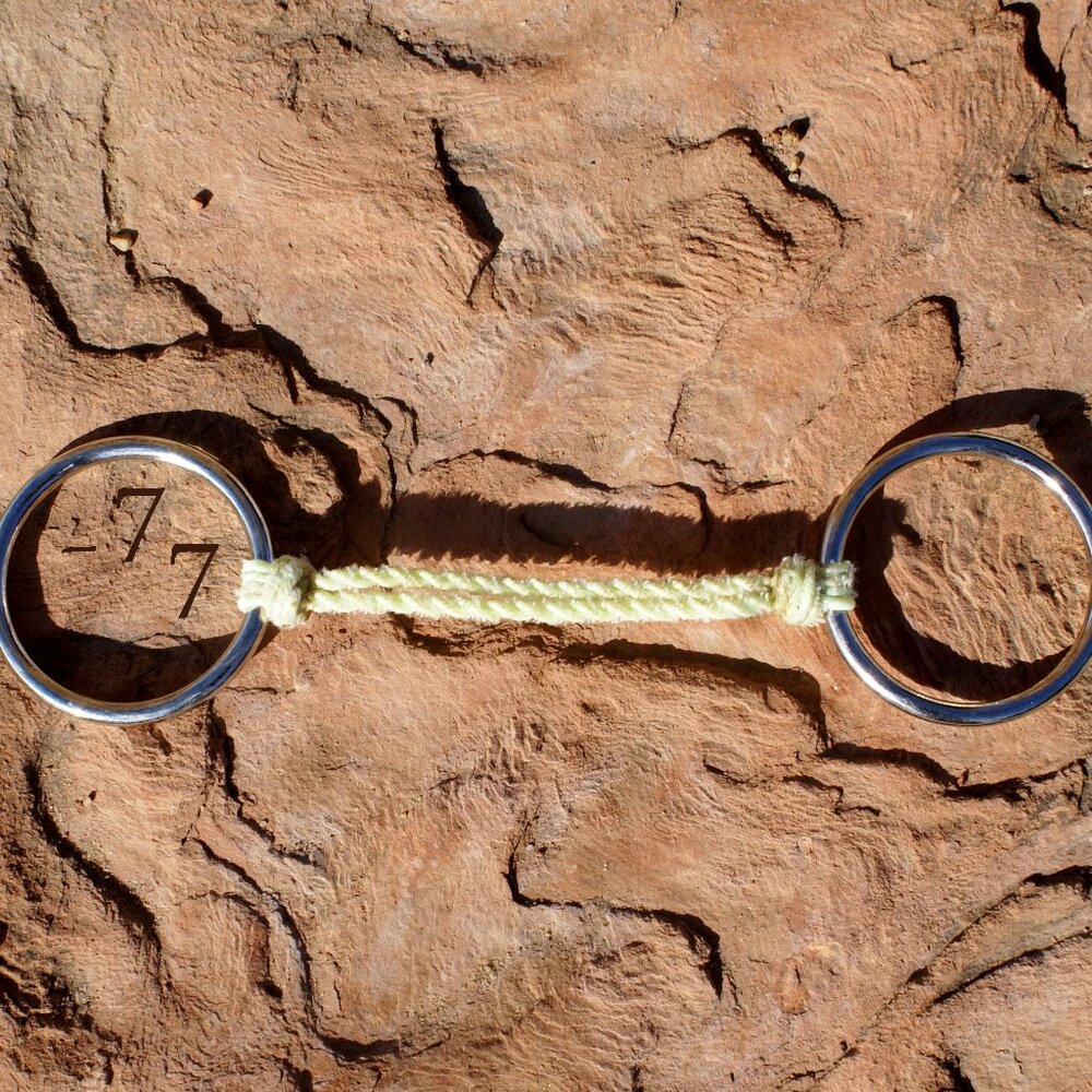 Handmade Nylon Double Lariat Rope Mouth O-Ring Snaffle Bit - Picture 2 of 4